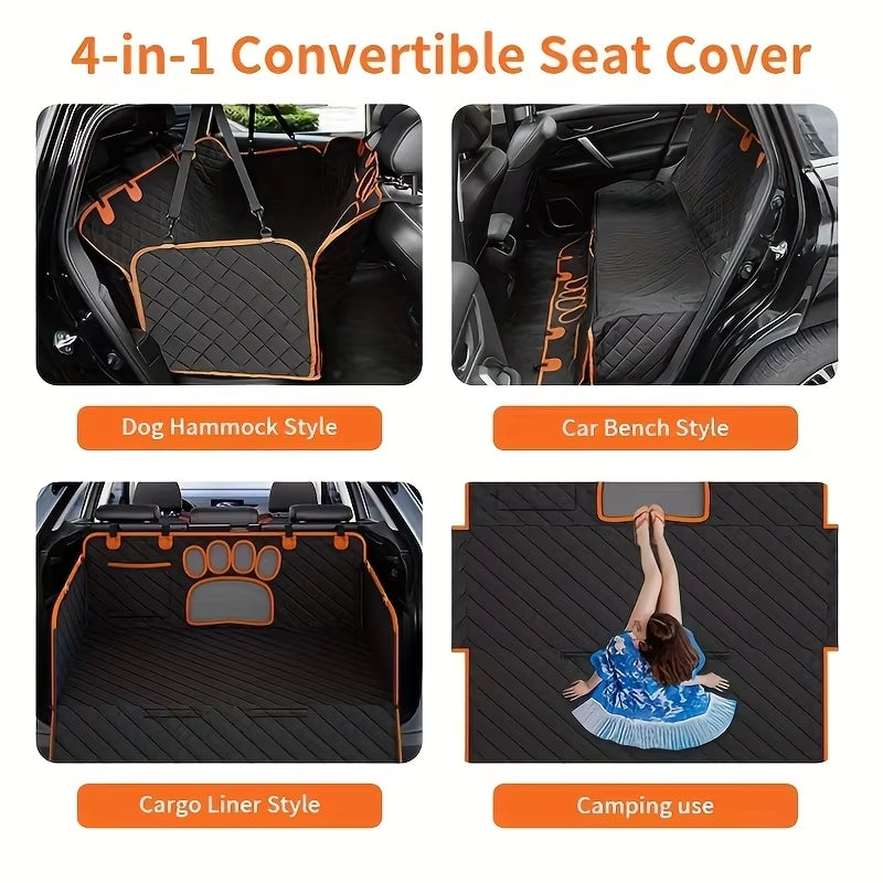 Dog Seat Cover, Pet Dog Seat Cover, Hammock Heavy Duty Scratch Resistant anti Slip Durable Soft Pet Rear Seat Cover for Cars, Tr